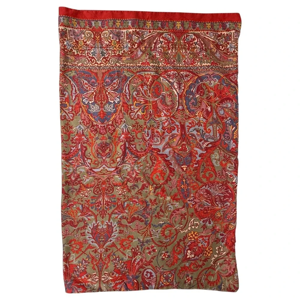 2 Ralph Lauren Galahad Pillowcases Set Red Paisley Standard Size Cotton VTG